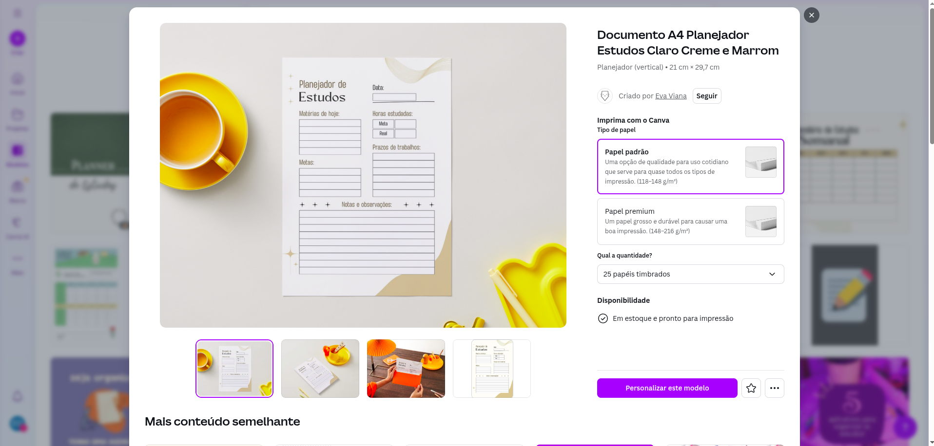 Modelos de planners para estudo no Canva