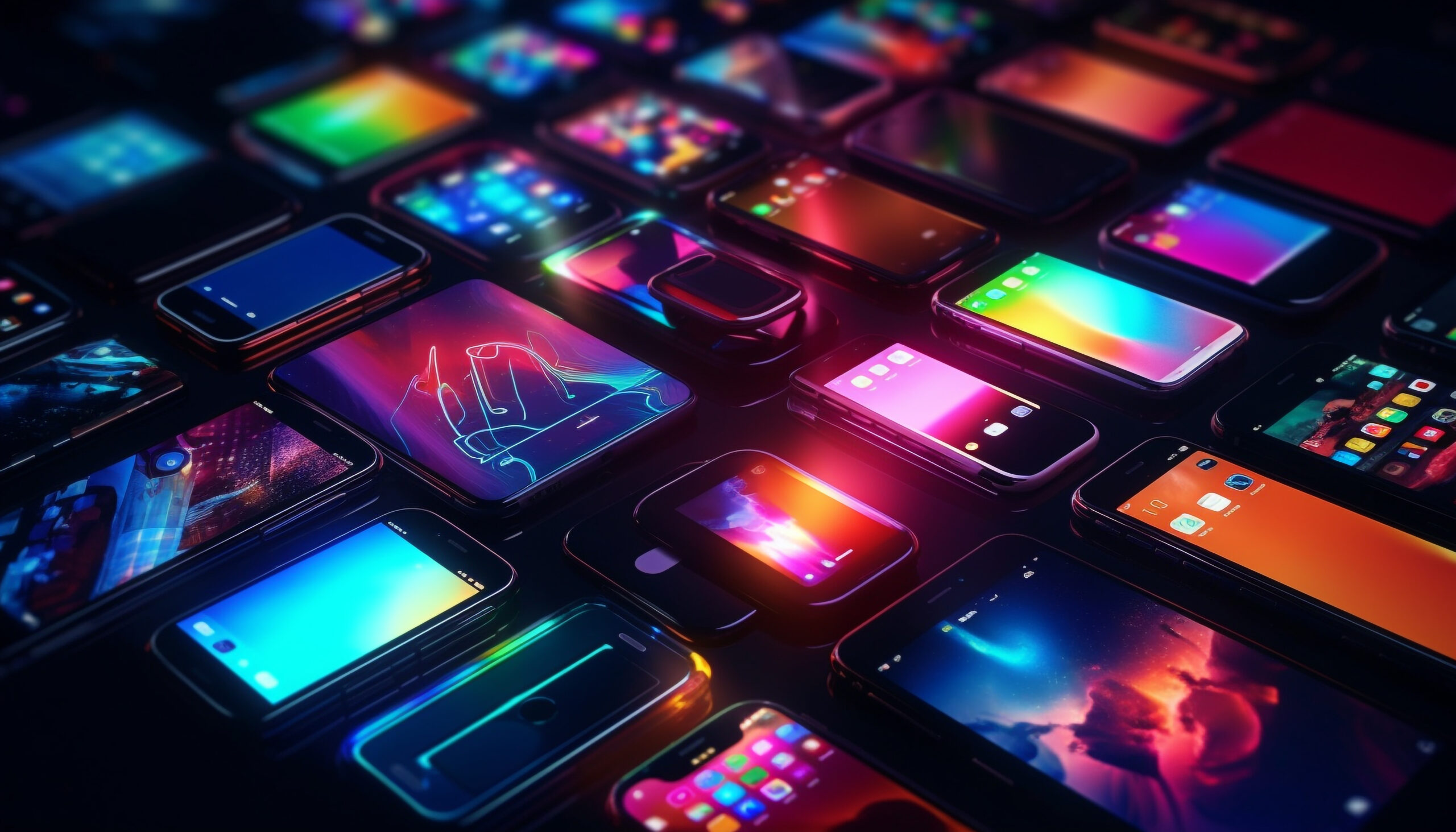 Vários smartphones lado a lado representando opções de smartphones com ótimo custo-benefício na Black Friday 2025.