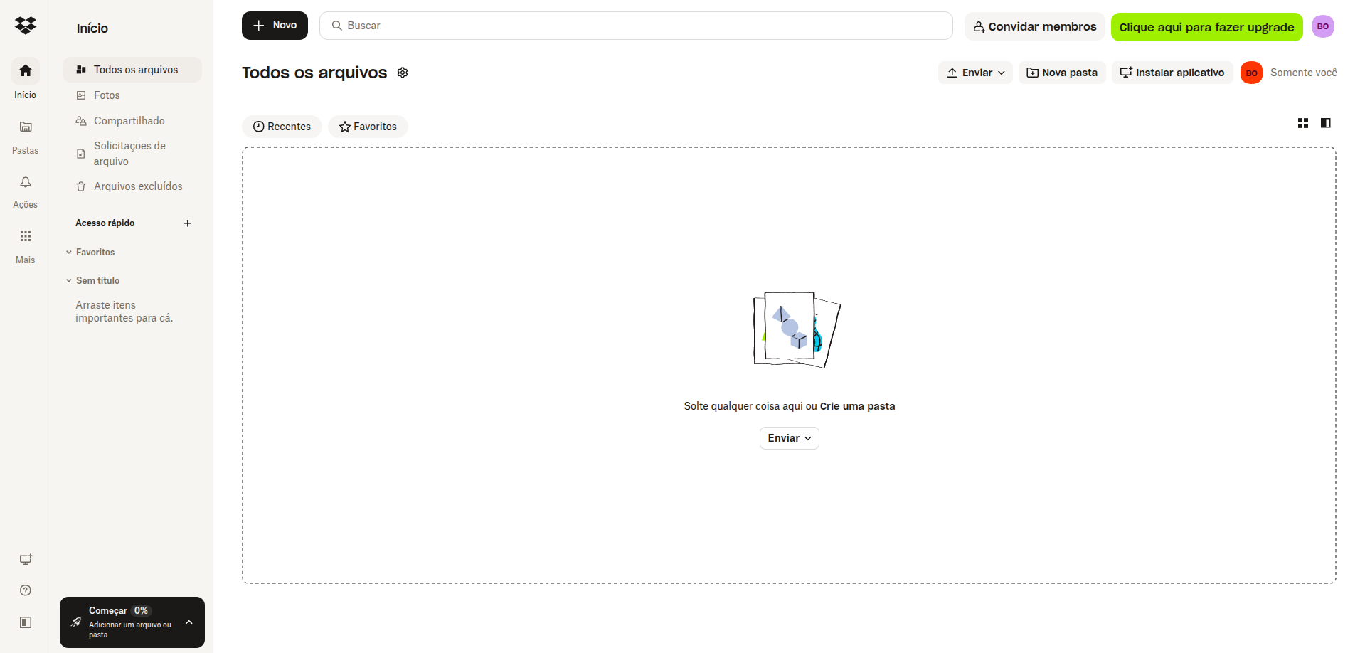 Captura de tela do Dropbox.