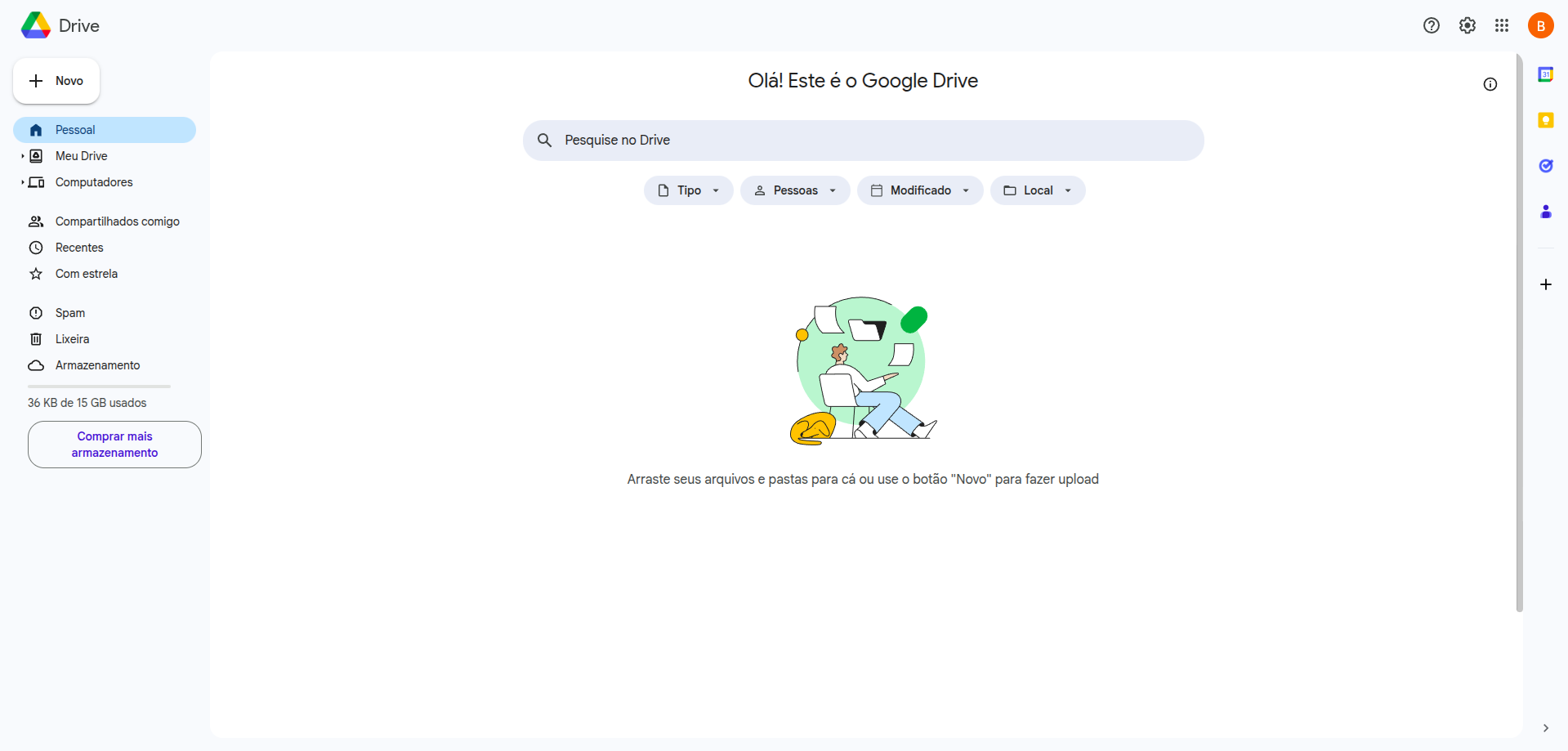 Captura de tela do Google Drive.