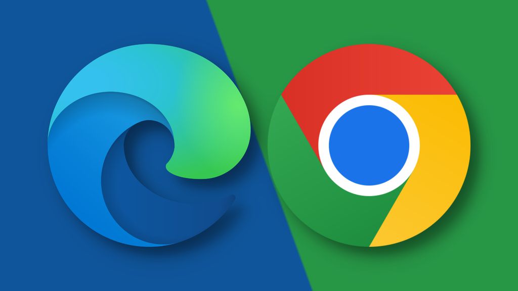 imagem representando a comparação entre os navegadores Chrome e Edge.