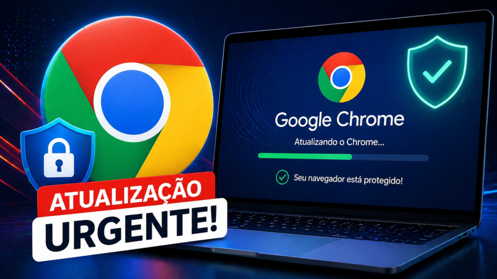 Arte representando a atualização do chrome.